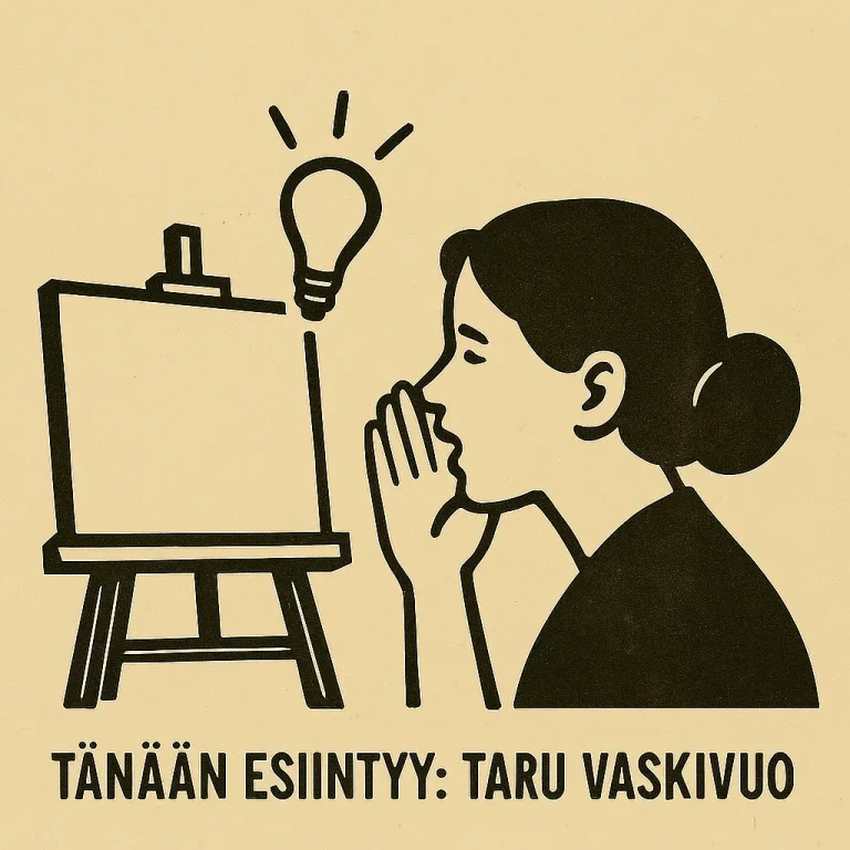 Taru Vaskivuo kuiskaa tyhjälle kankaalle