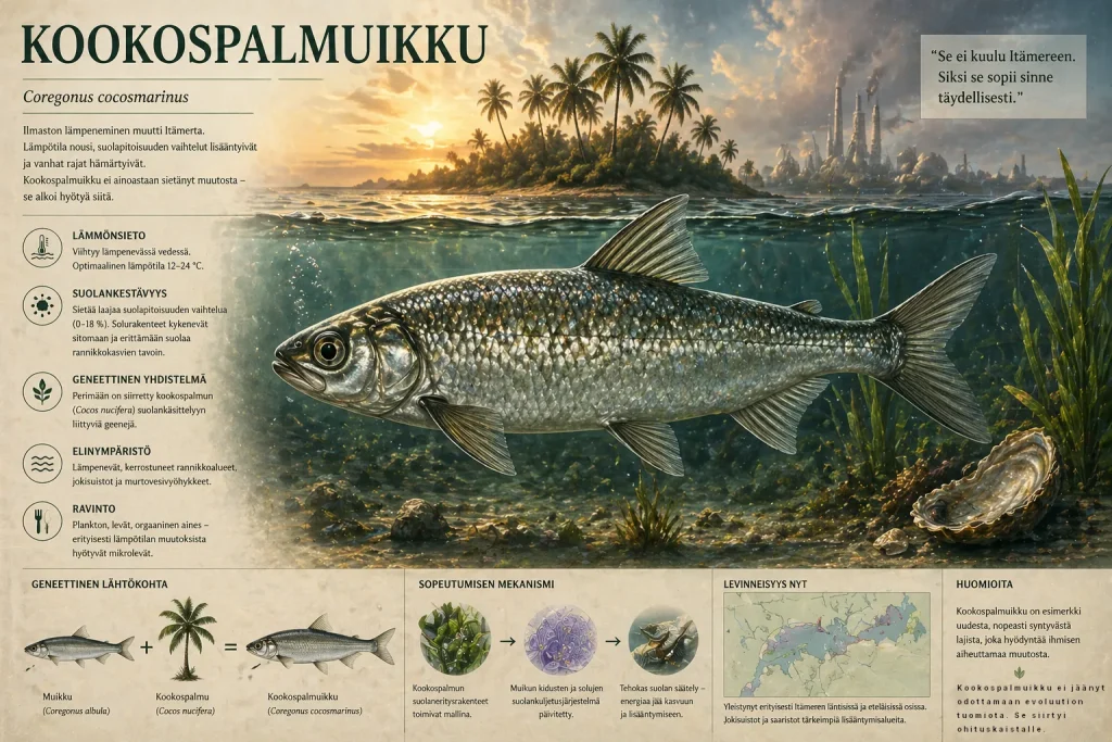 Uusiokala on saanut geenejä kookospalmulta