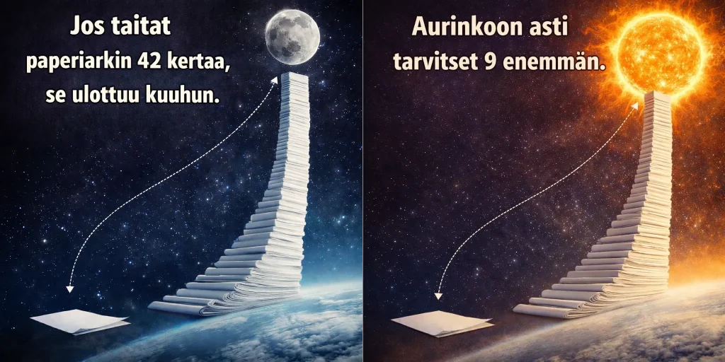 Origamilla kuuhun ja aurinkoon