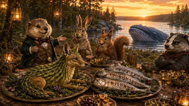 Pitopöytä notkuu herkkuja
